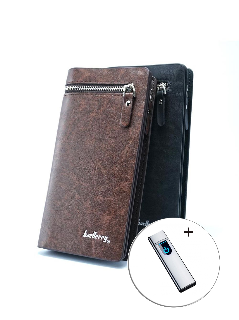 Портмоне Baellerry + Электроимпульсная USB зажигалка